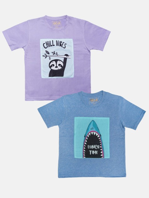 

GOJI Boys Assorted Typography Printed Applique T-shirt
