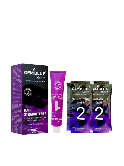 

GEMBLUE BioCare Set Of 2 Hair Straightener Cream With Fixer 60 gm, Purple