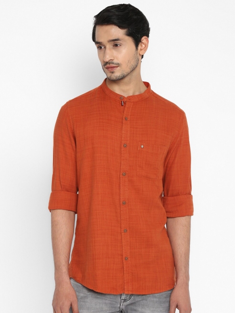 

Turtle Men Orange Slim Fit Casual Shirt