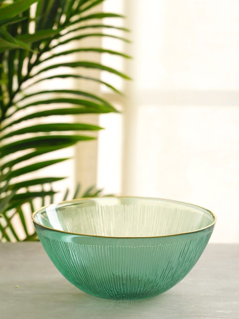 

Pure Home and Living Green & Gold-Toned Textured Glass Serving Bowl