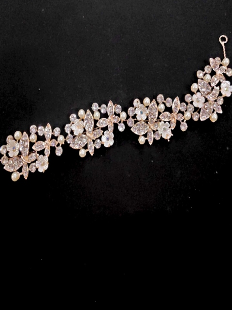 

Proplady Girls Rose Gold & White Embellished Tiara