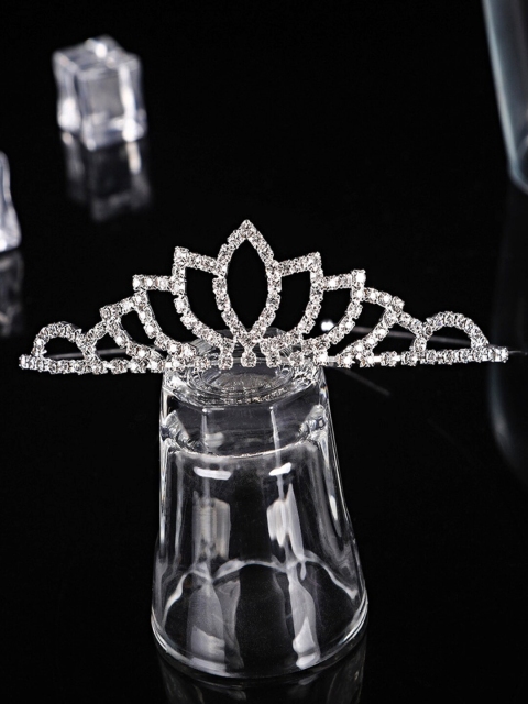 

Proplady Girls Silver-Toned & White Embellished Tiara