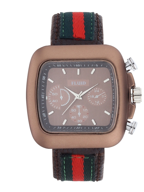 

FLUID Men Copper-Toned Dial & Multicoloured Leather Straps Analogue Watch FL-013-CP01
