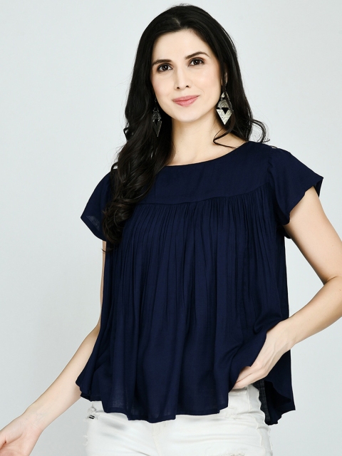 

KALINI Blue Solid Regular Top