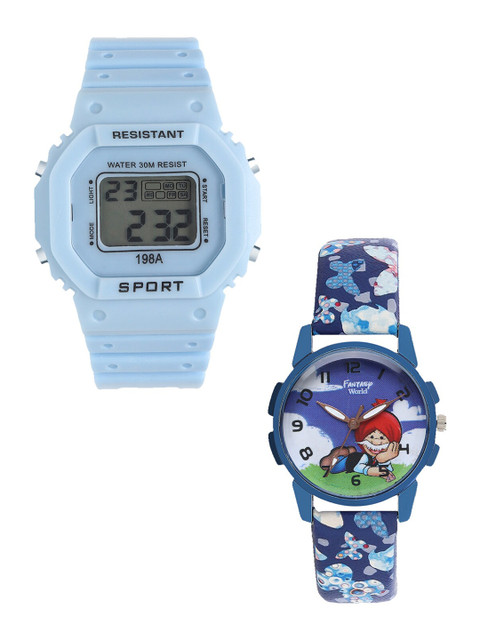 

Fantasy World Unisex Kids Set of 2 Blue Watch Gift Set 198A-BL-020-CH-BL3