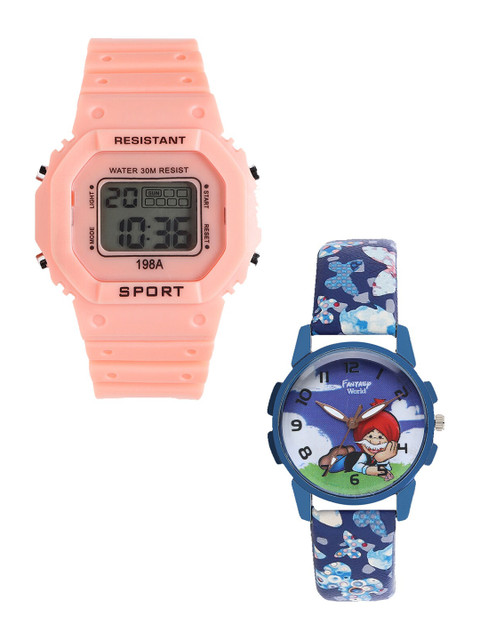 

Fantasy World Kids Orange & Blue Watch Gift Set FWGiftSet-198A-OR-020-CH-BL3