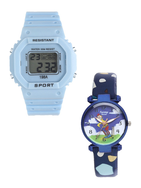 

Fantasy World Kids Set Of 2 Blue Watch Gift Set FWGiftSet-198A-BL-020-CH-BL1