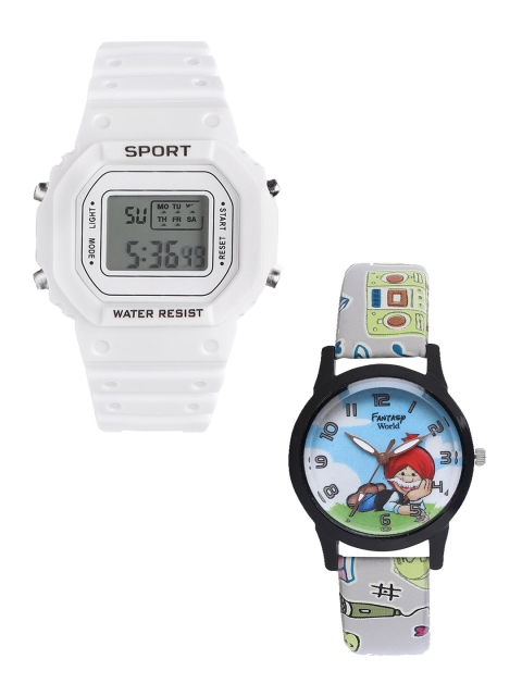 

Fantasy World Kids Set Of 2 White & Grey Watch Gift Set
