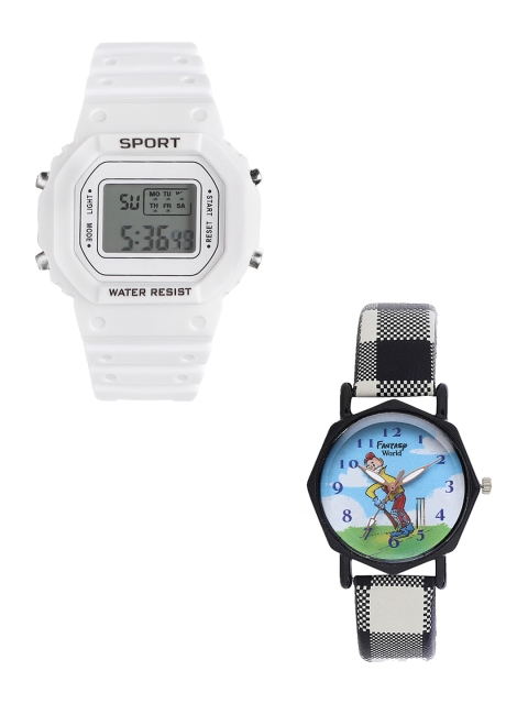 

Fantasy World Kids White & Black Watch Gift Set FWGiftSet-198A-WH-022-CH-BK6