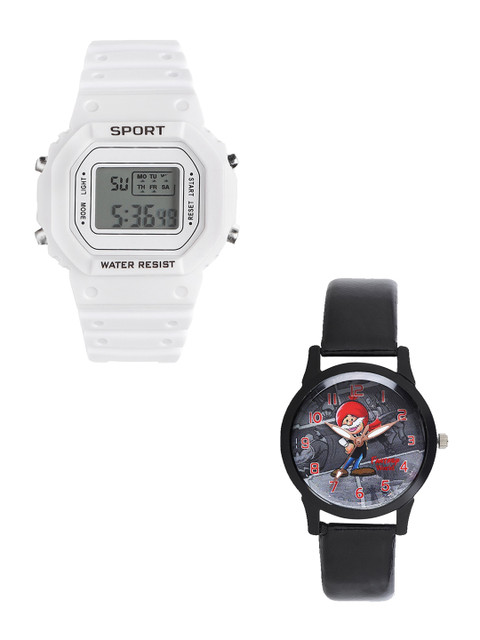 

Fantasy World Kids Black & White Watch Gift Set