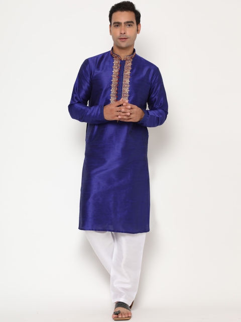 

Glemora Men Blue Kurta with Pyjamas