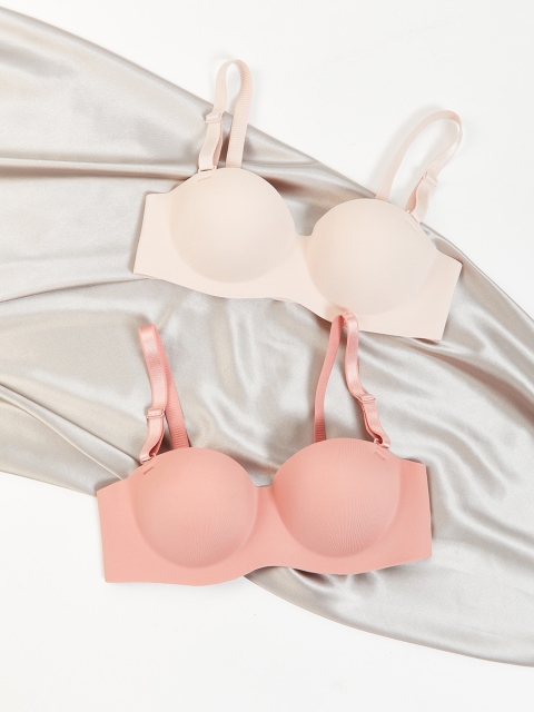 

URBANIC Pack of 2 Pink & Off White Lightly Padded Bra