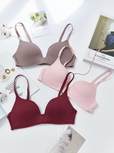 

URBANIC Pack of 3 Solid Push-Up Bras - Lightly Padded, Pink