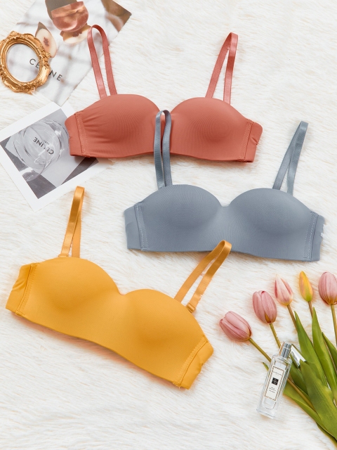 

URBANIC Pack Of 3 Blue & Red Lightly Padded Bra