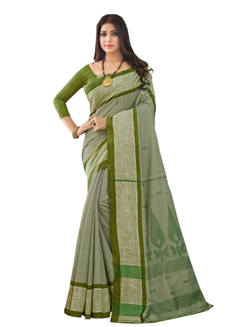

KALINI Lime Green Ethnic Motifs Art Silk Saree