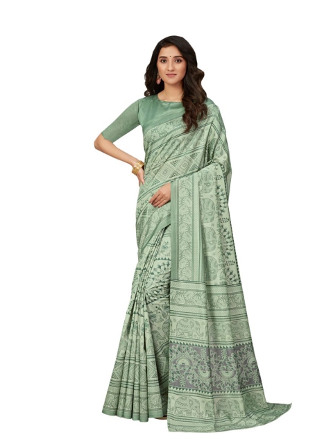 

KALINI Green Ethnic Motifs Art Silk Saree