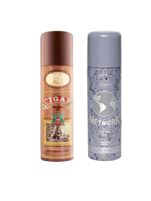 

Lomani Set of 2 Network & Cigar Deodorant Spray 200 ml, Silver