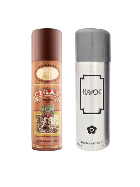 

Lomani Set of Cigar Deodorant & Havoc Deodorant Spray - 200 ml Each, Grey