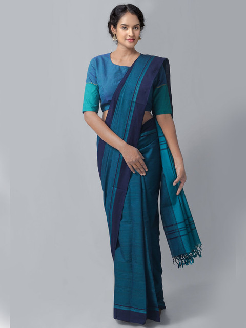 

Unnati Silks Green Woven Design Pure Cotton Kanjeevaram Saree