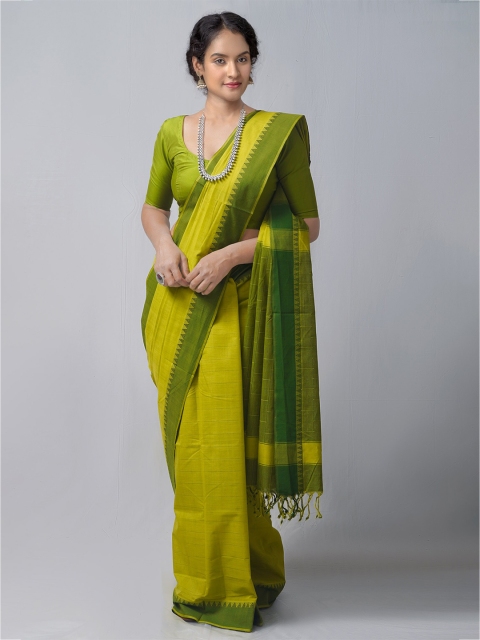 

Unnati Silks Green Pure Cotton Kanjeevaram Saree