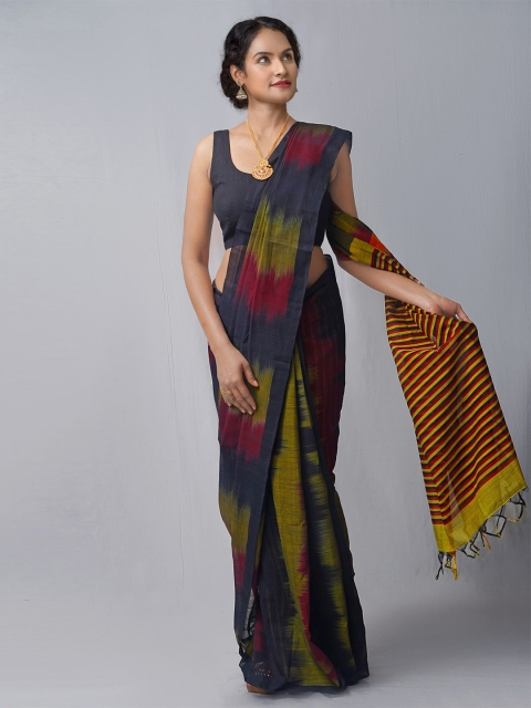 

Unnati Silks Green & Blue Woven Design Pure Cotton Mangalagiri Saree