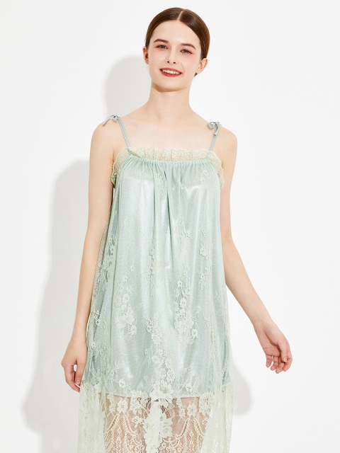 

URBANIC Women Green Self Design Nightdress