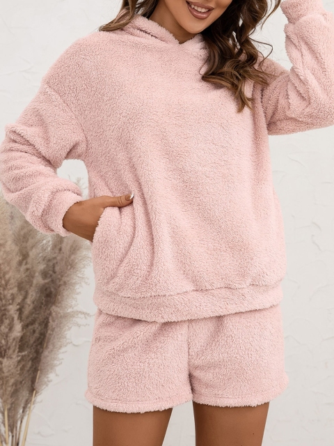 

URBANIC Peach Solid Simplicity Lounge Co-Ords