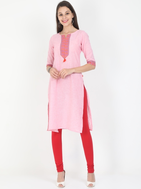 

Marcia Women Pink Geometric Embroidered Chikankari Kurta