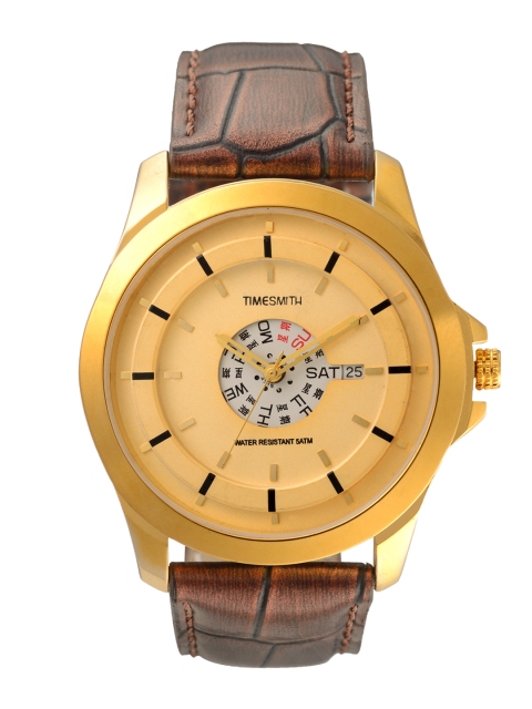 

TIMESMITH Men Gold-Toned Multifunction Watch TSM-092x