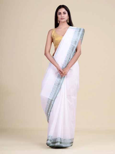 

Laa Calcutta White & Grey Zari Jute Silk Jamdani Saree