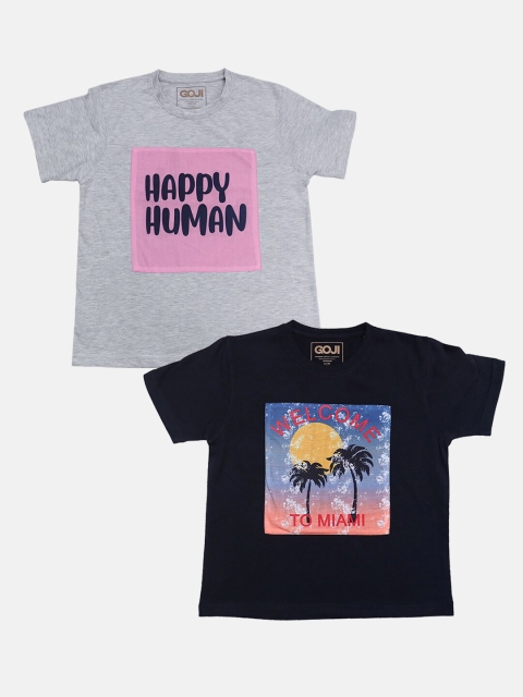 

GOJI Boys Assorted Typography Printed T-shirt