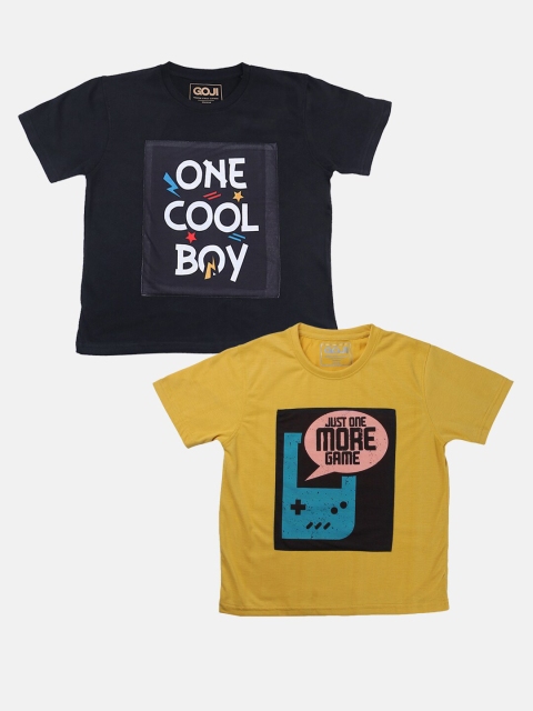 

GOJI Boys Assorted Typography Printed Applique T-shirt