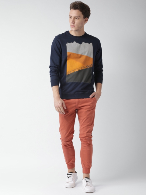 

Mast & Harbour Men Navy Blue Printed Sweatshirt