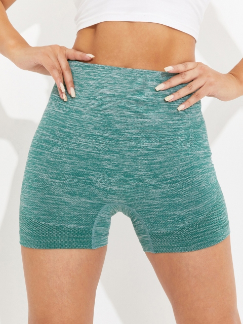 

URBANIC Women Green Printed Slim Fit High-Rise Shorts