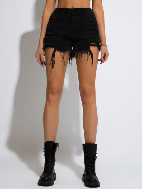 

URBANIC Women Black Denim Shorts