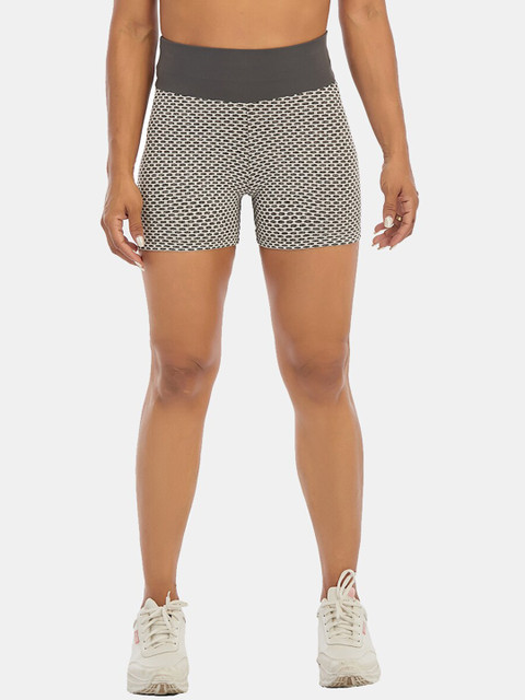 

URBANIC Women Grey Printed Slim Fit Shorts