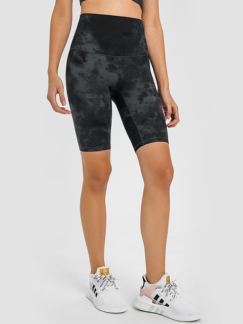 

URBANIC Women Black Camouflage Printed Slim Fit High-Rise Sports Shorts