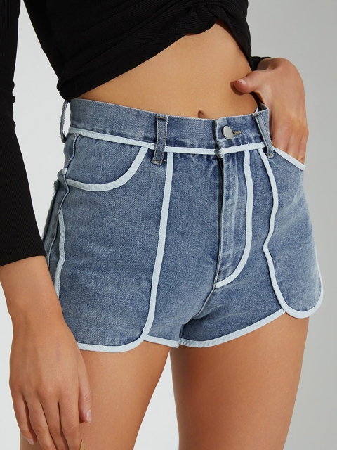 

URBANIC Women Blue Denim Shorts