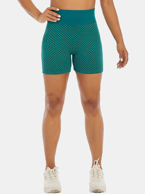 

URBANIC Women Green Printed Slim Fit Sports Shorts