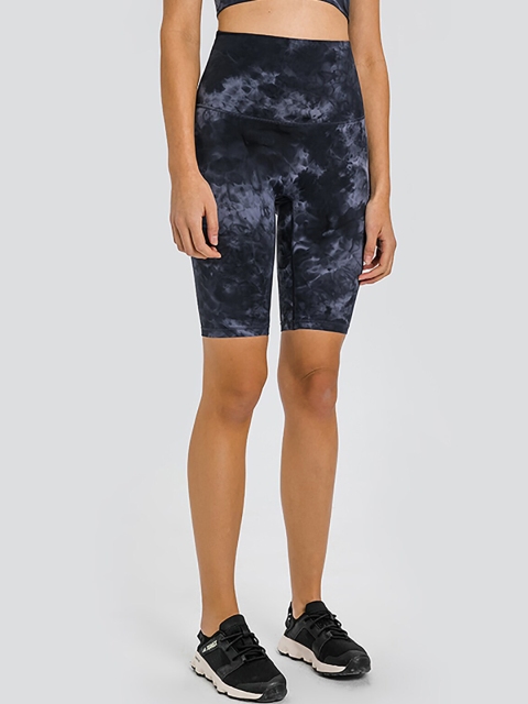 

URBANIC Women Purple Printed Slim Fit High-Rise Sports Shorts