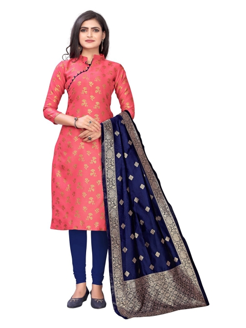 

Pisara Peach-Coloured Unstitched Dress Material