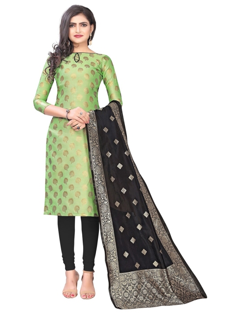 

Pisara Olive Green & Black Unstitched Dress Material