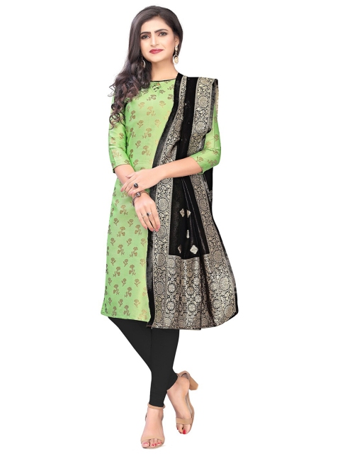 

Pisara Olive Green & Black Unstitched Dress Material