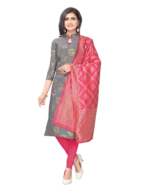 

Pisara Grey & Pink Unstitched Dress Material