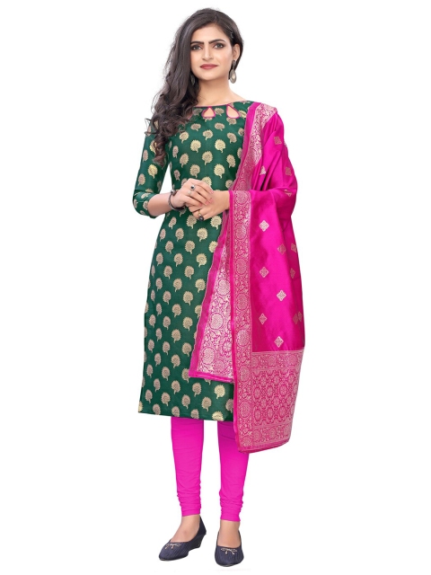 

Pisara Green & Pink Unstitched Dress Material