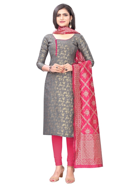 

Pisara Grey & Pink Unstitched Dress Material
