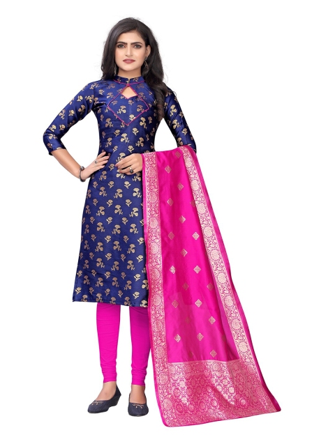 

Pisara Blue & Pink Unstitched Dress Material