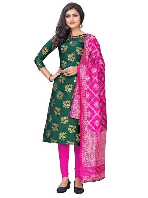 

Pisara Green & Pink Unstitched Dress Material