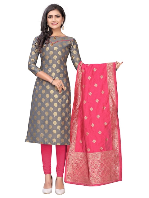 

Pisara Grey & Pink Unstitched Dress Material