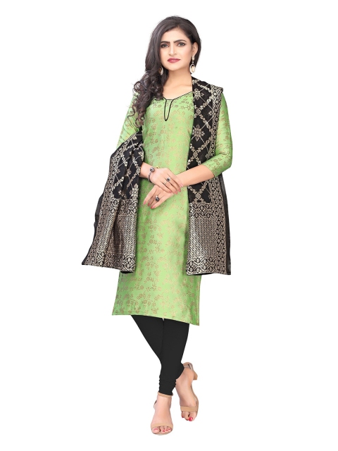 

Pisara Olive Green & Black Unstitched Dress Material